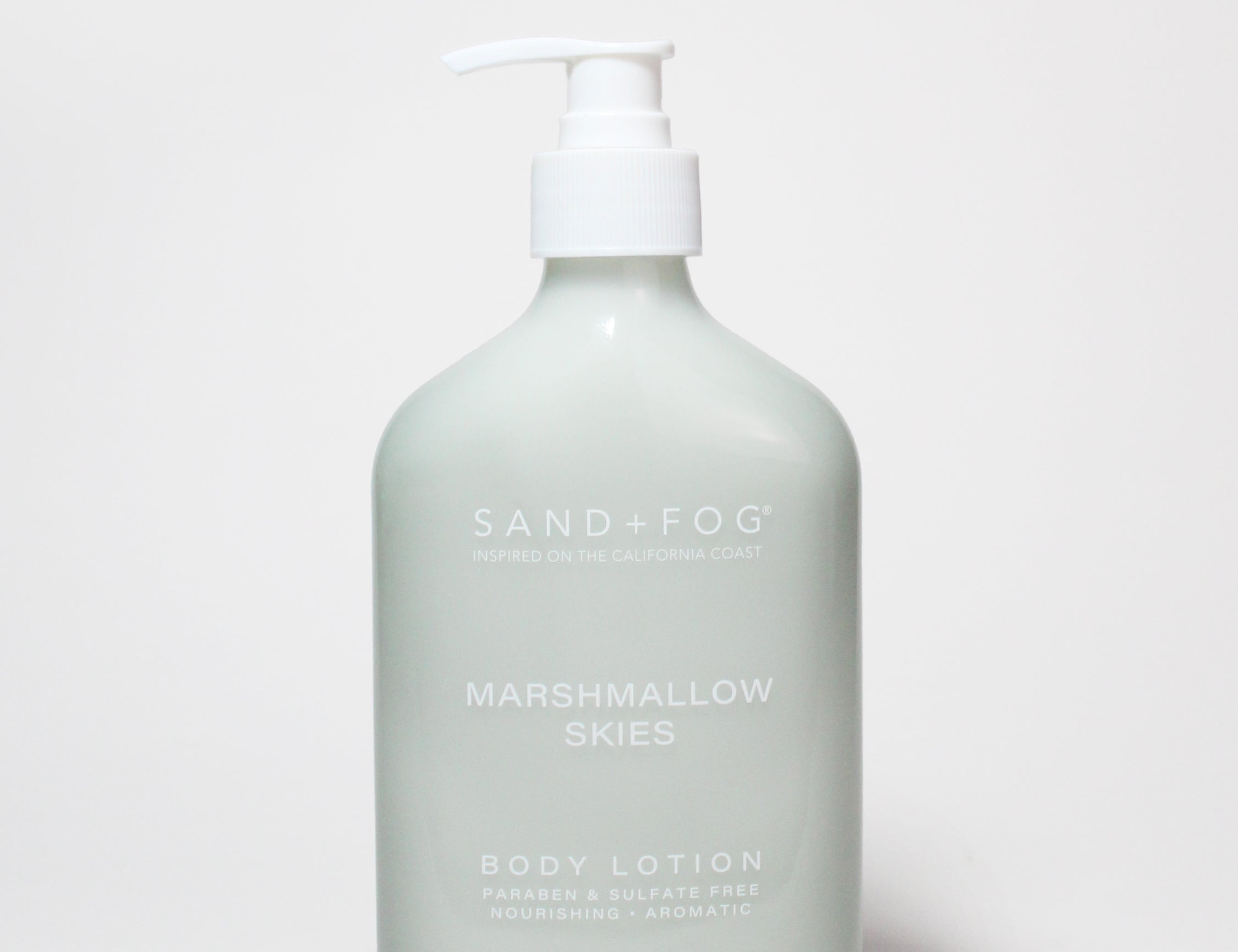 Mint body lotion bottle with white pump dispenser, 10.1 fl oz