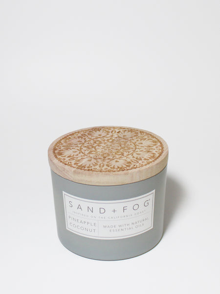 sand and fog coconut and palm Sand+Fog Pineapple Coconut 12 oz scented candle