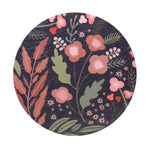 Floral-pattern candle lid with dark background and pastel flowers