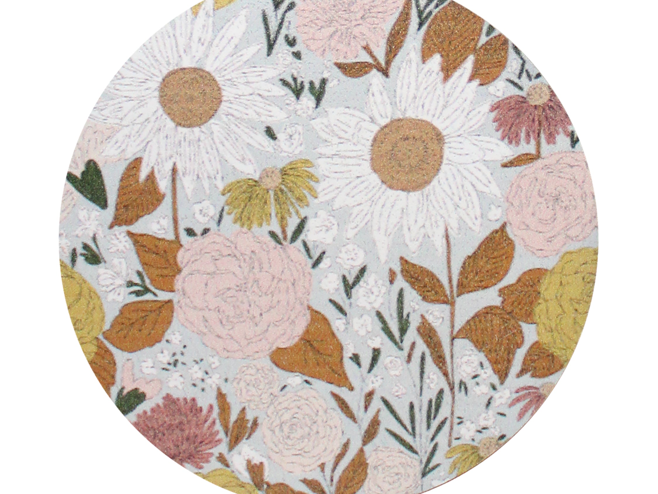 Floral-pattern round lid for 12 oz scented candle