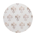 Floral lid for SAND + FOG scented candle, round light top with beige flower pattern
