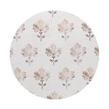 Floral lid for SAND + FOG scented candle, round light top with beige flower pattern