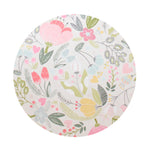 Floral candle lid with botanical pattern, decorative gold-toned rim