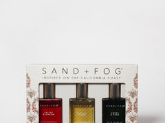 Sand + Fog perfume oil discovery set box with three roller bottles