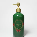 Douglas Fir liquid hand soap in a dark green bottle with a gold pump and decorative label