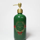 Douglas Fir liquid hand soap in a dark green bottle with a gold pump and decorative label