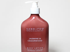 SAND+FOG jasmine & cedarwood body lotion bottle with pump, 10.1 fl oz