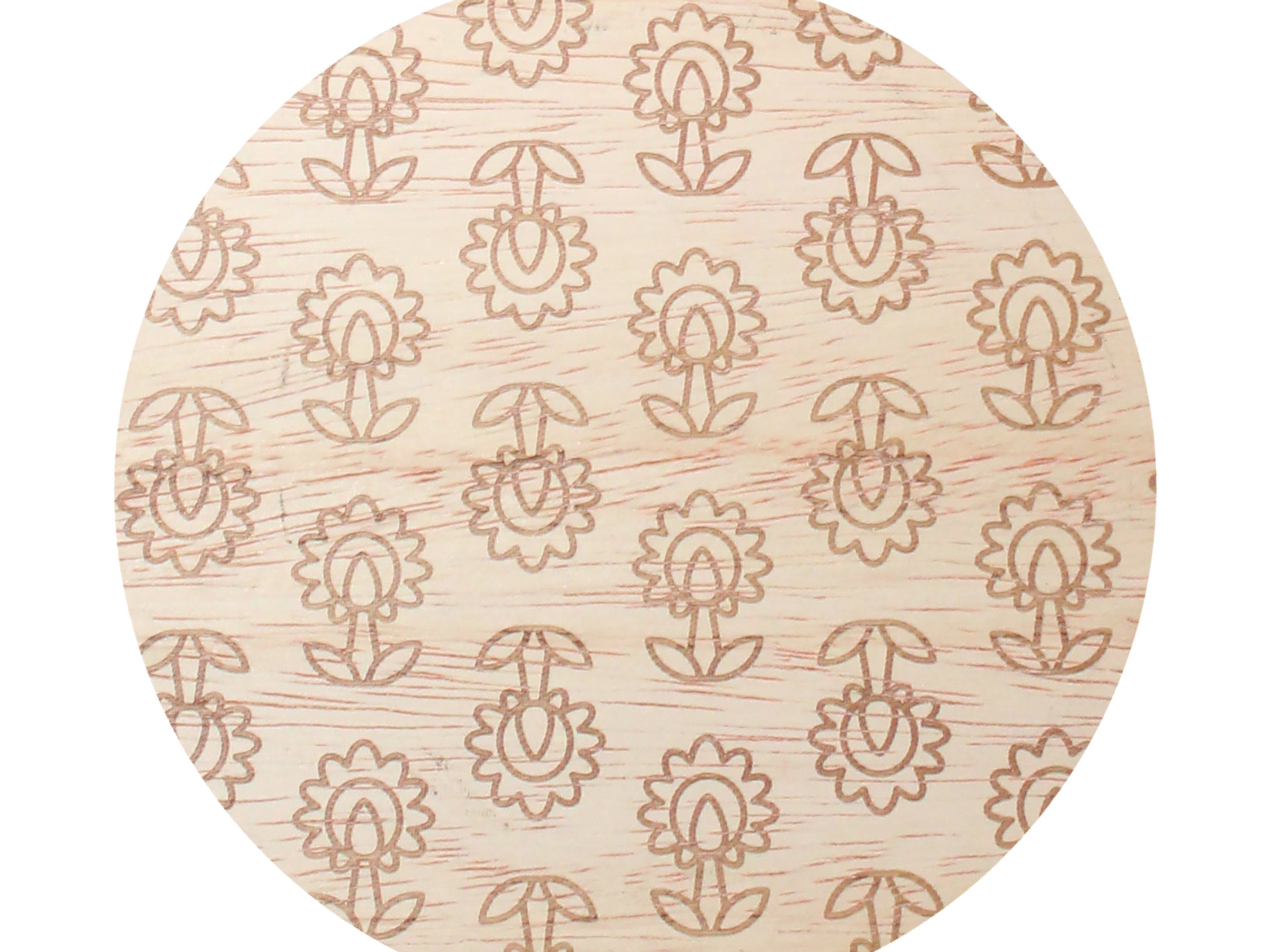 Beige floral patterned candle lid