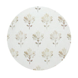 Scented candle lid, round white with gold botanical floral pattern