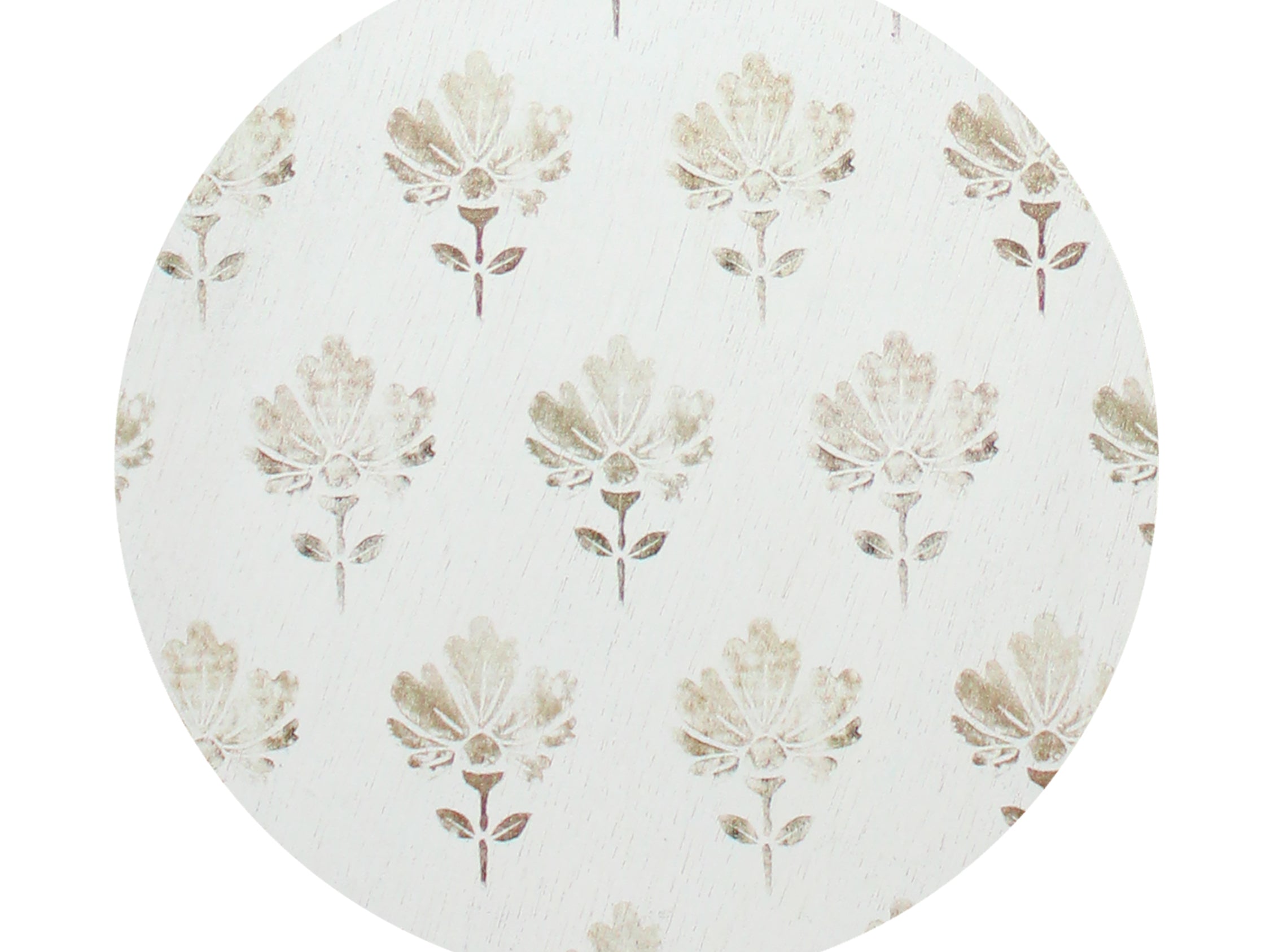 Scented candle lid, round white with gold botanical floral pattern