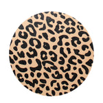 Leopard-print candle lid, beige and black