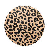 Leopard-print candle lid, beige and black