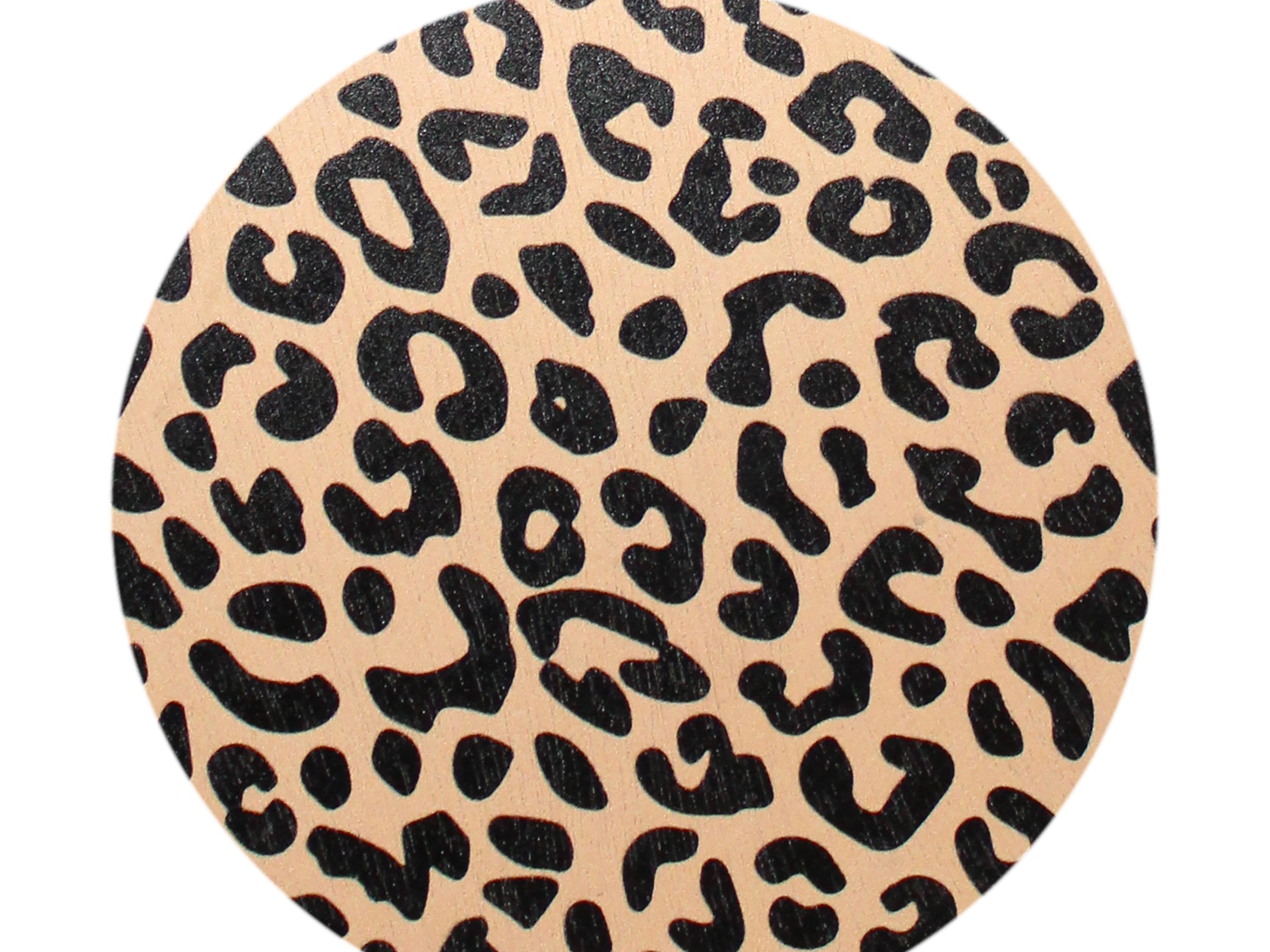Leopard-print candle lid, beige and black