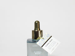Floral musk 50 ml perfume oil bottle with dropper and sample box