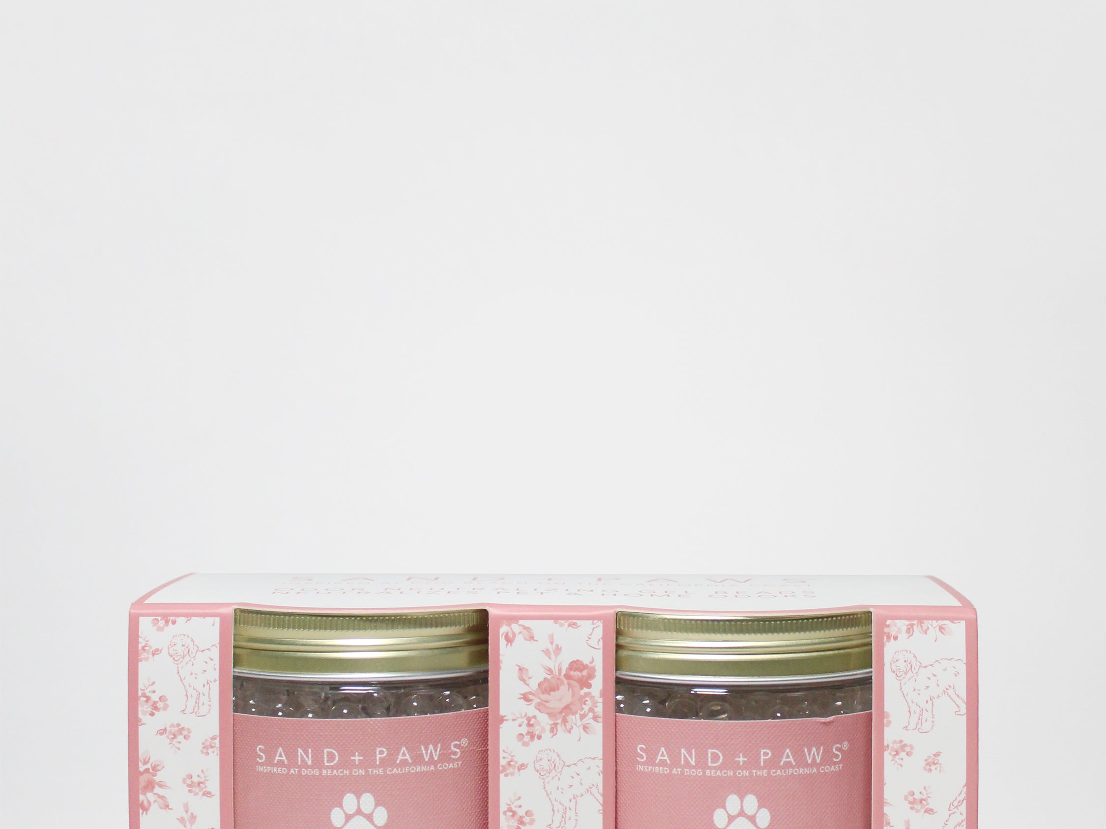 Pack of 2 gel scent beads tins with paw-print labels