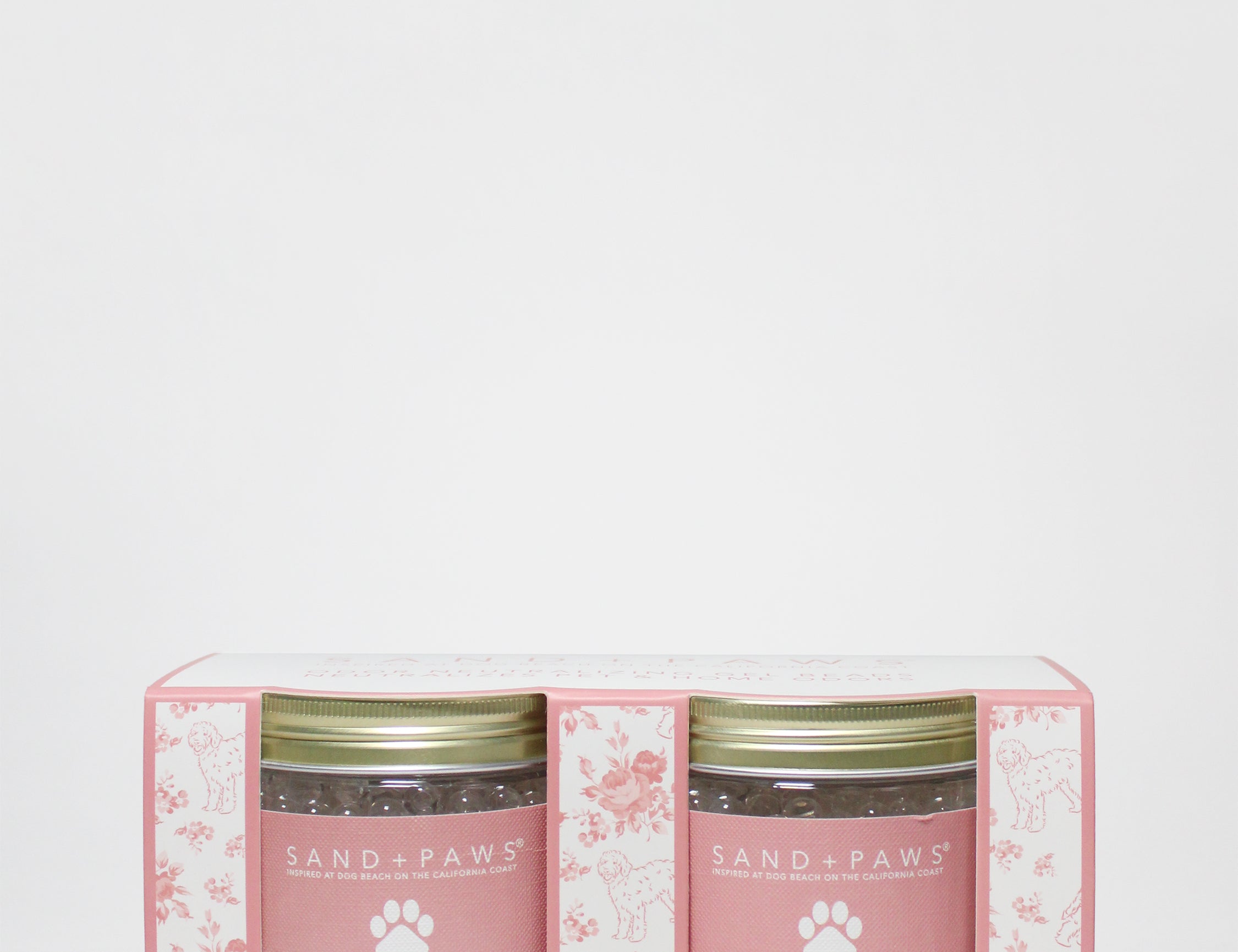 Pack of 2 gel scent beads tins with paw-print labels