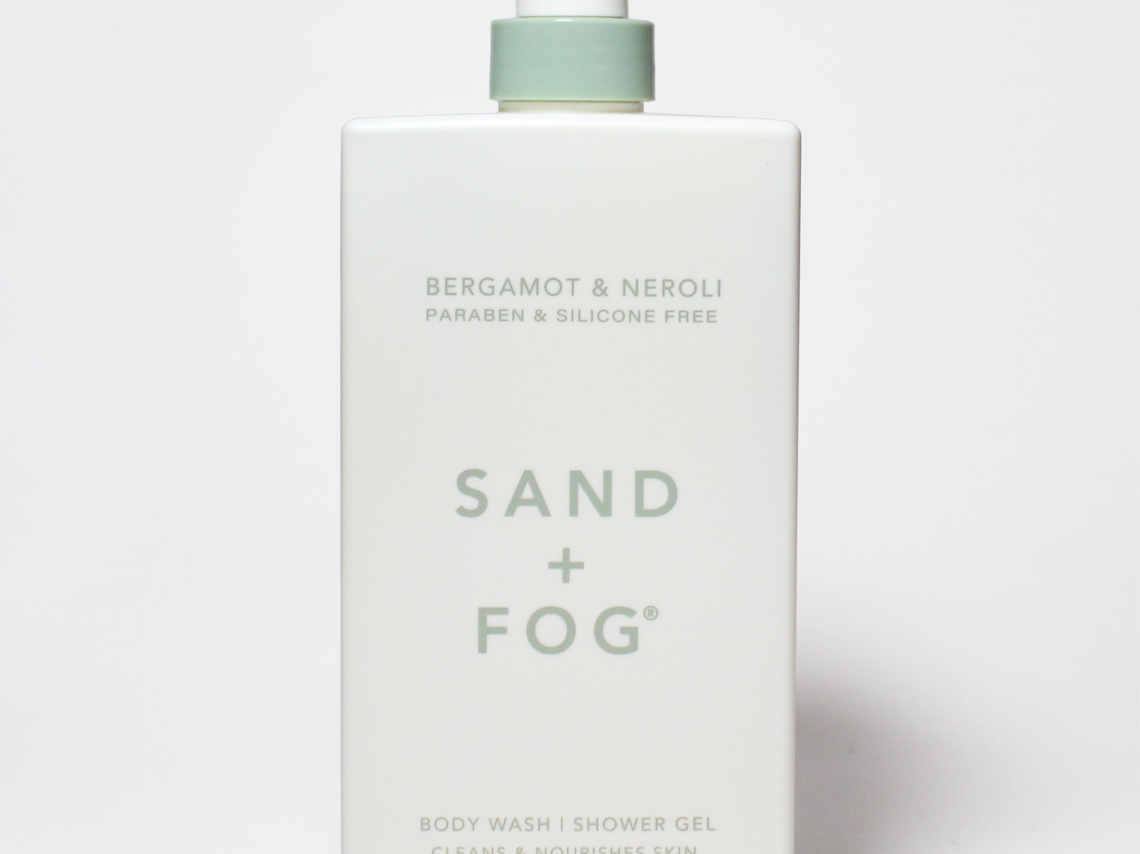 Body wash bottle with pump, Sand + Fog bergamot & neroli scent, 32 oz