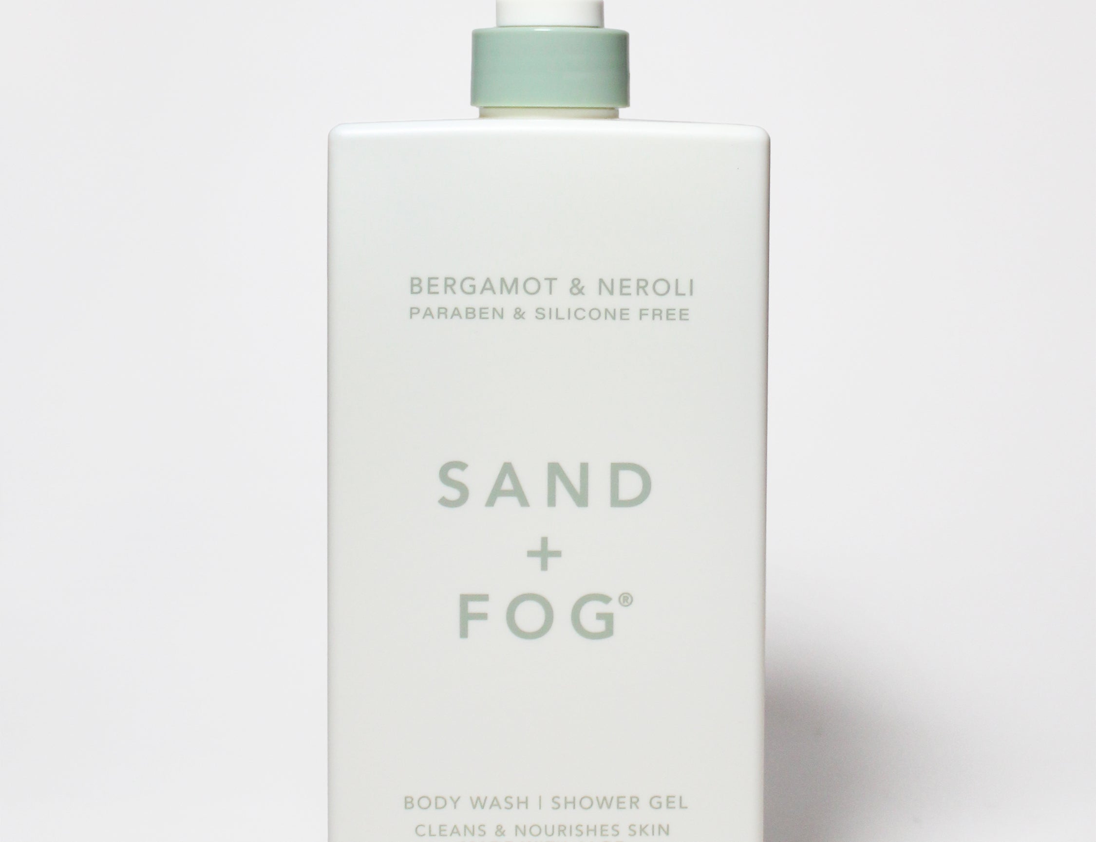 Body wash bottle with pump, Sand + Fog bergamot & neroli scent, 32 oz