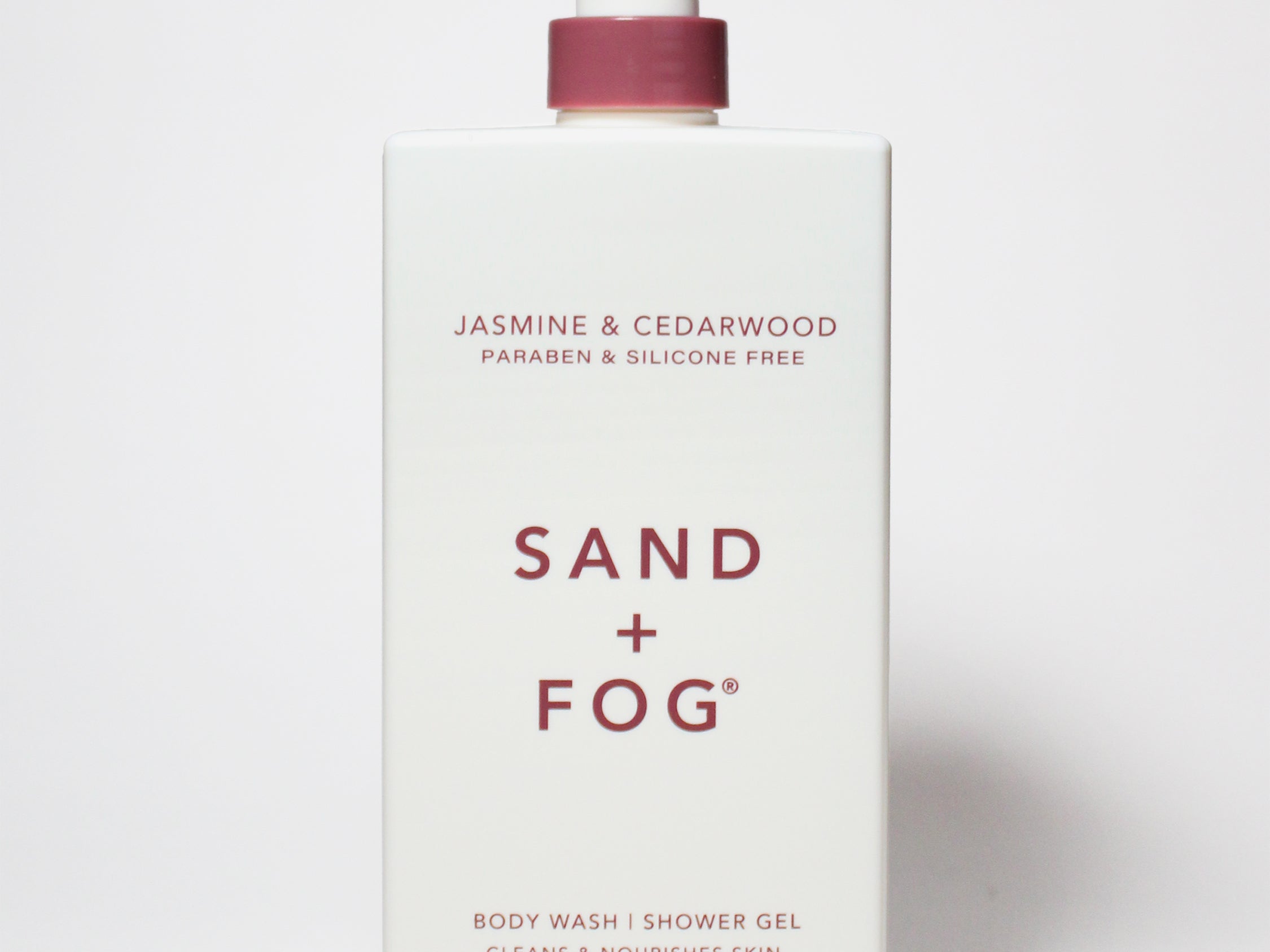 Sand + Fog jasmine & cedarwood body wash with pump dispenser, 32 oz bottle