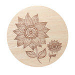 Cream round lid with engraved floral mandala design for scented candle, 12 oz