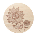 Cream round lid with engraved floral mandala design for scented candle, 12 oz
