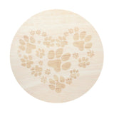 Scented candle lid with light beige paw-print pattern