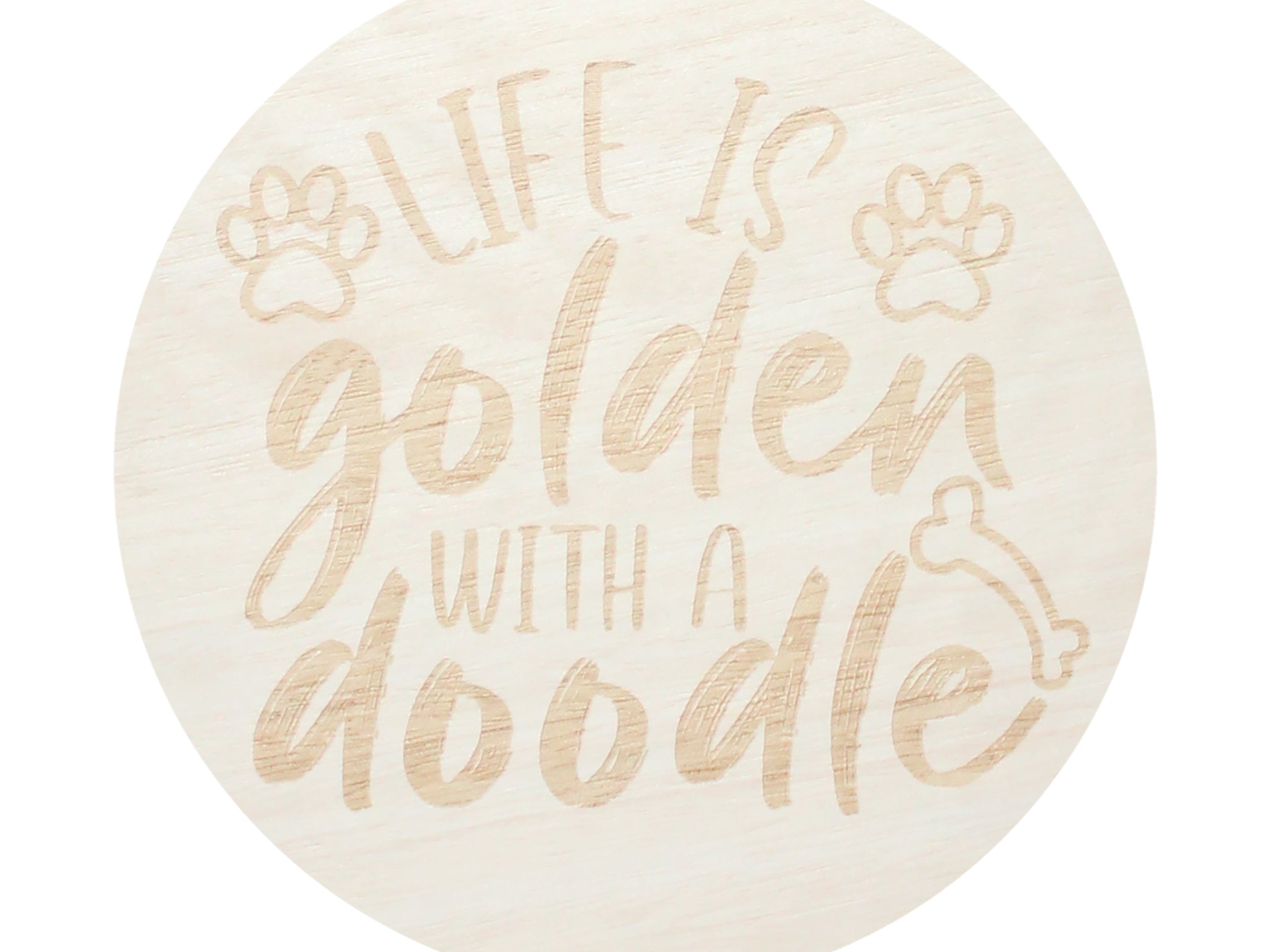 12 oz scented candle lid with beige 'Life is golden' lettering