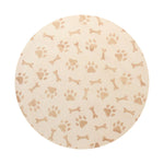12 oz scented candle lid in cream with paw-print and bone pattern