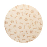 12 oz scented candle lid in cream with paw-print and bone pattern