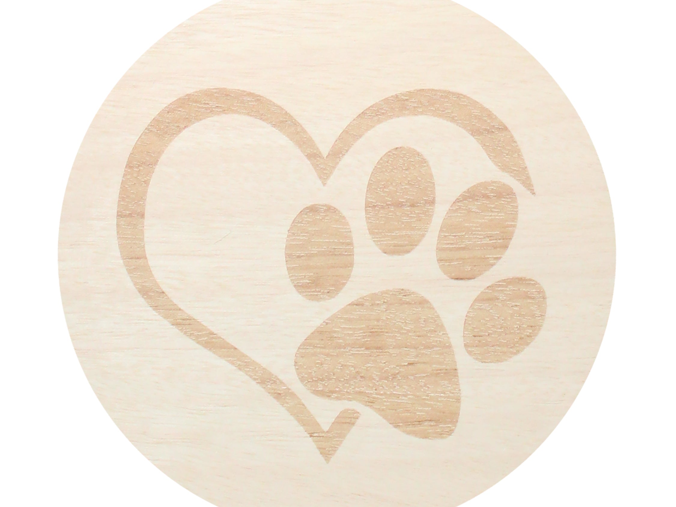 Scented candle lid with beige paw-print heart graphic
