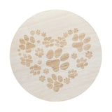Scented candle jar lid with beige paw-print design