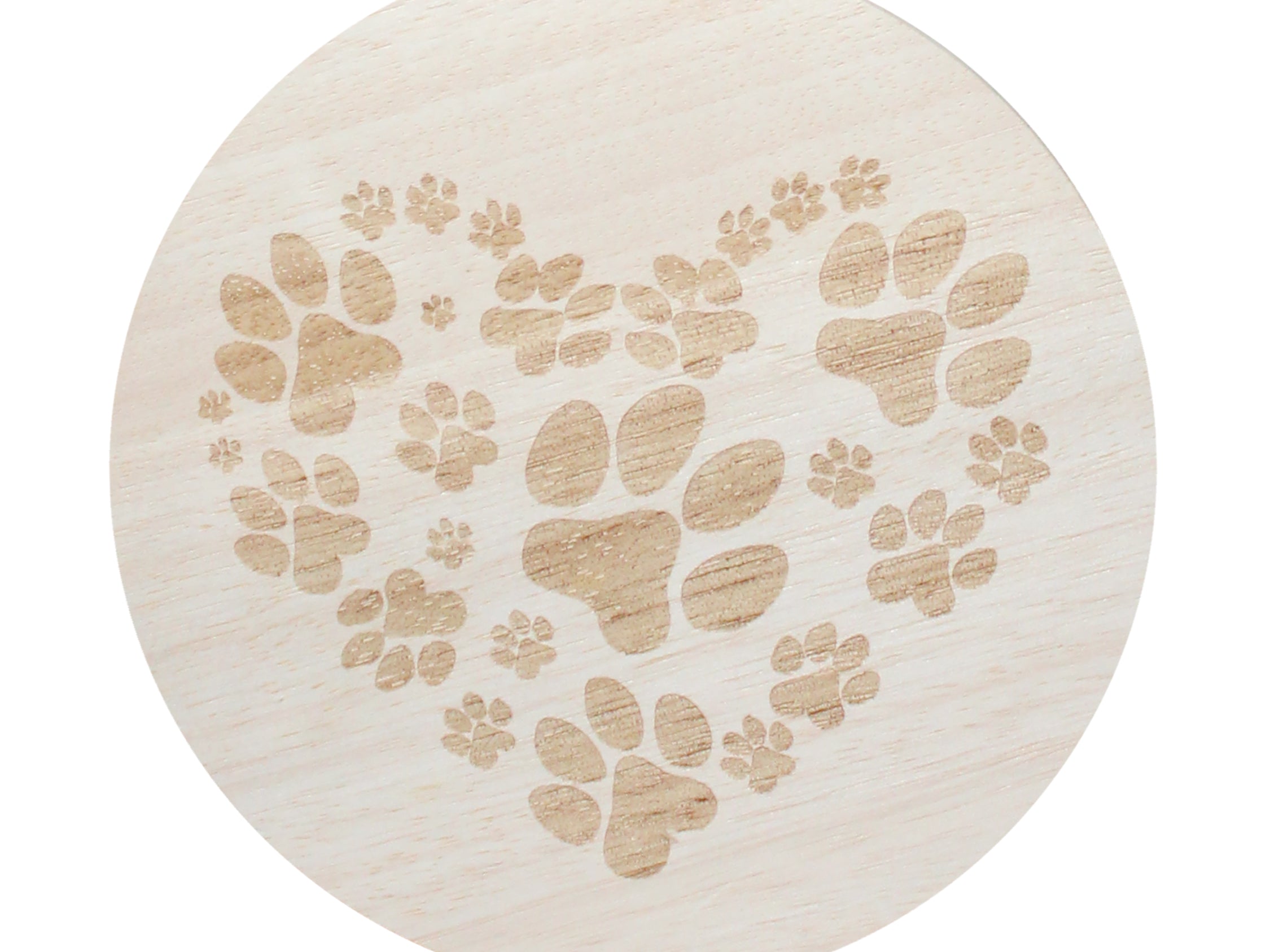 Scented candle jar lid with beige paw-print design
