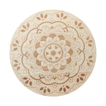 Beige mandala-patterned candle lid for Sand + Fog scented jar