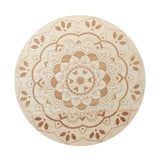 Beige mandala-patterned candle lid for Sand + Fog scented jar
