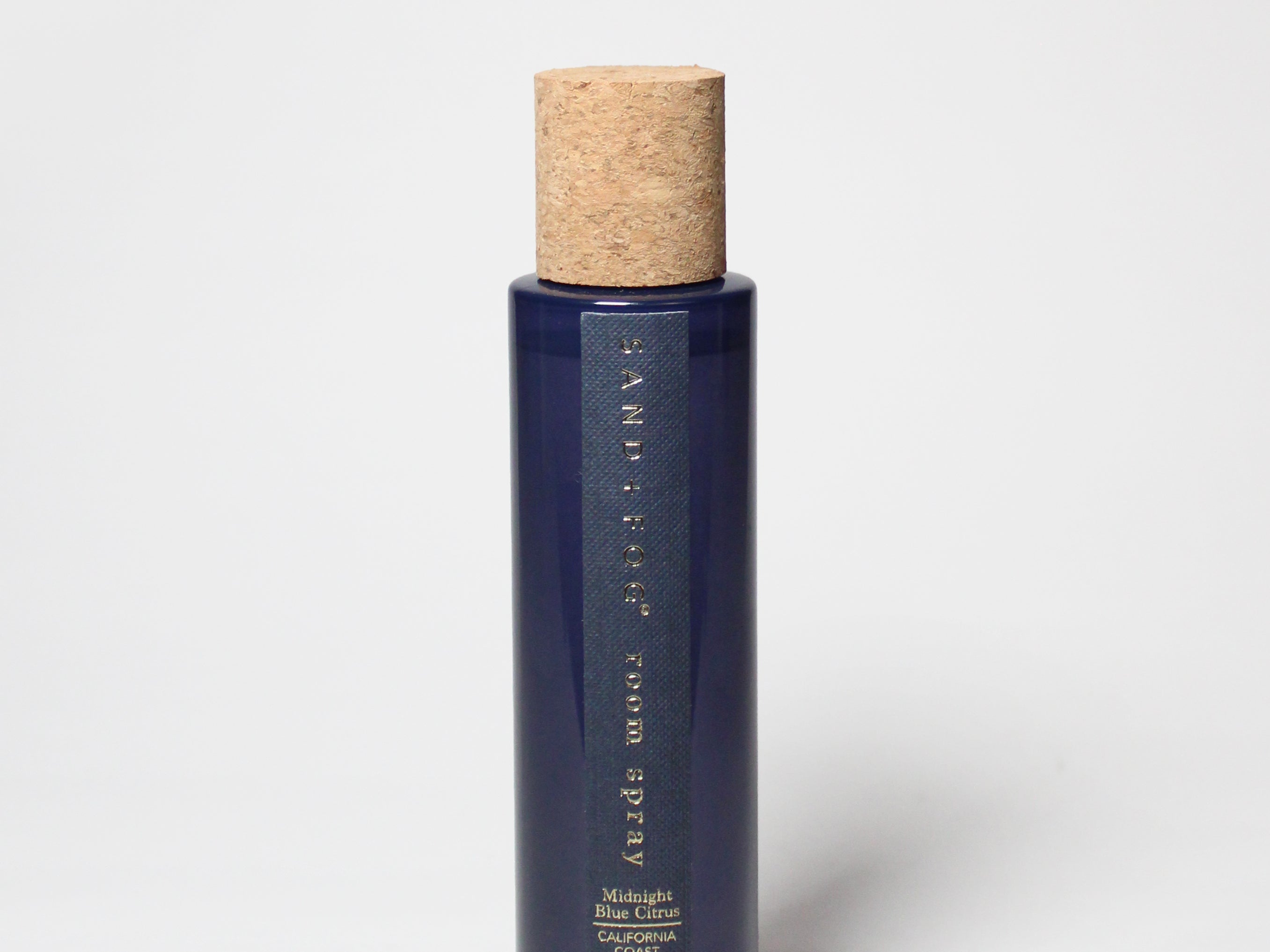 Midnight blue room spray bottle with cork stopper, 100 ml