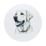 12 oz scented candle with dog face illustration on the lid