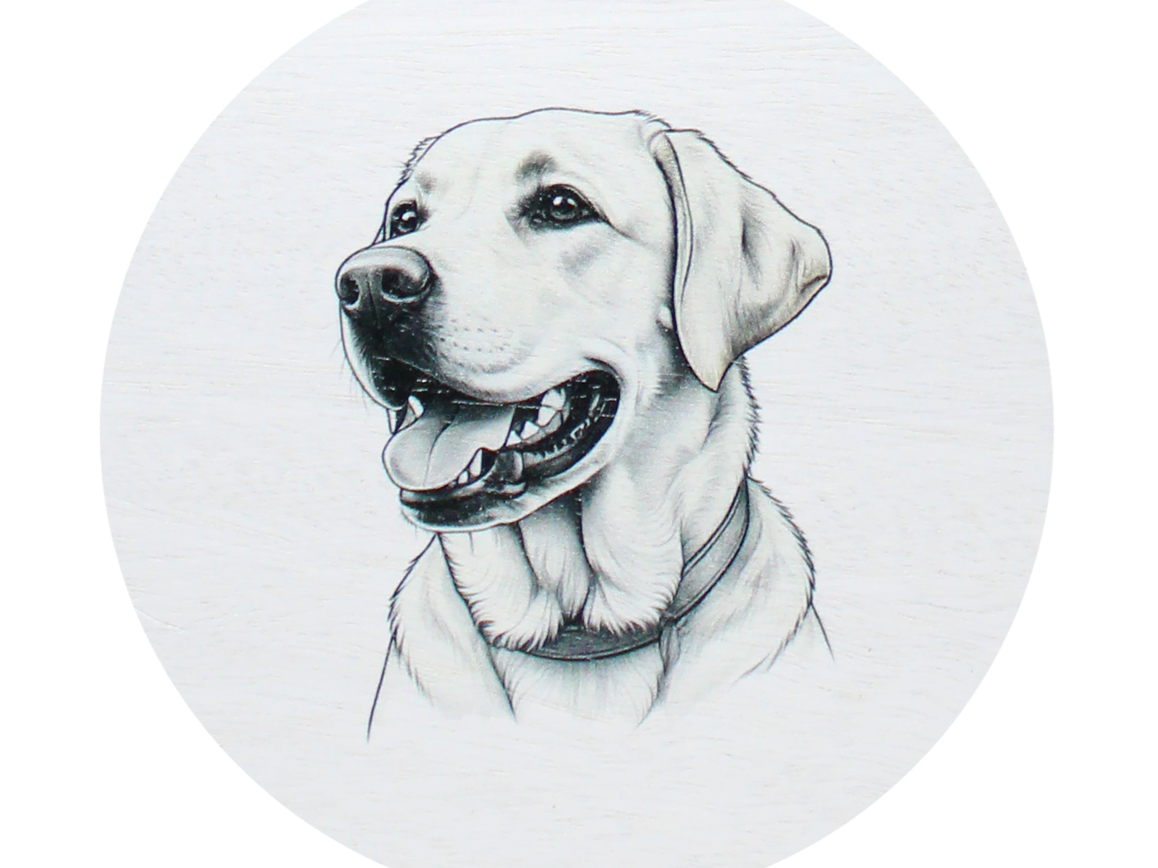 12 oz scented candle with dog face illustration on the lid