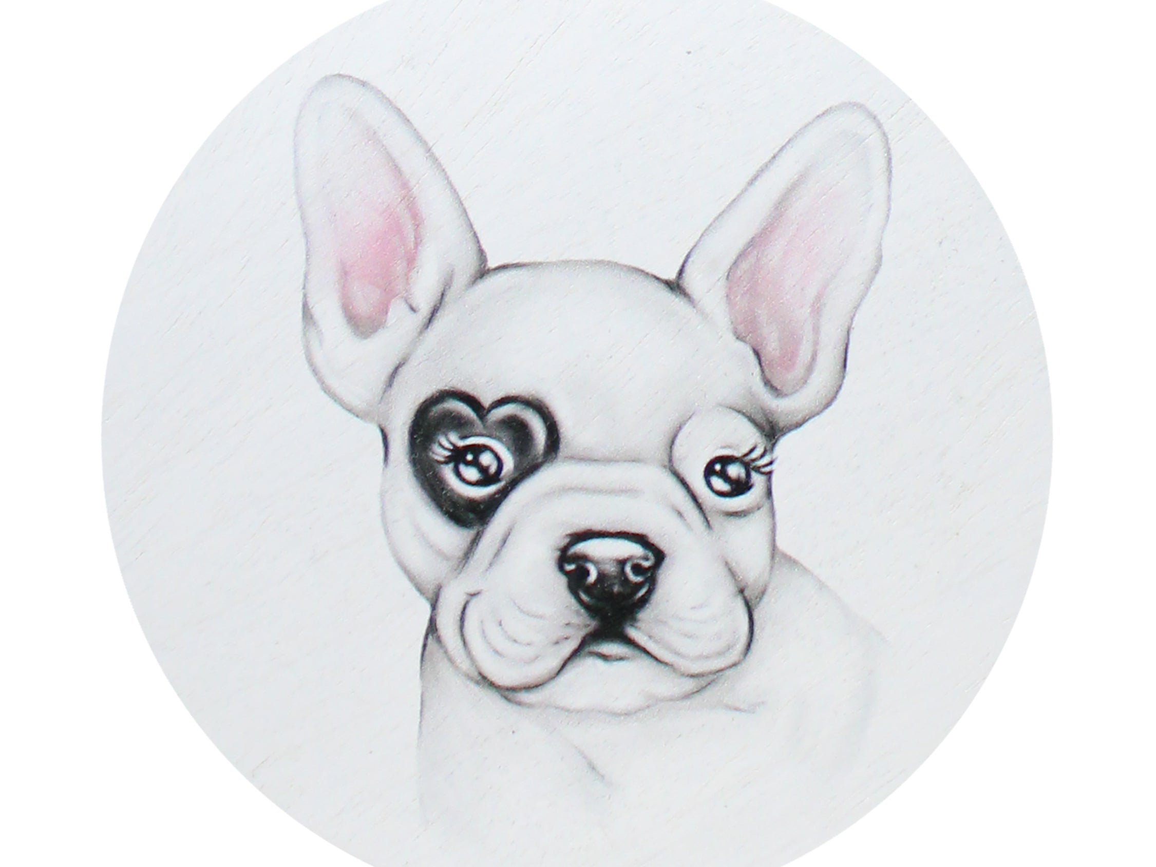 French bulldog illustration on candle label