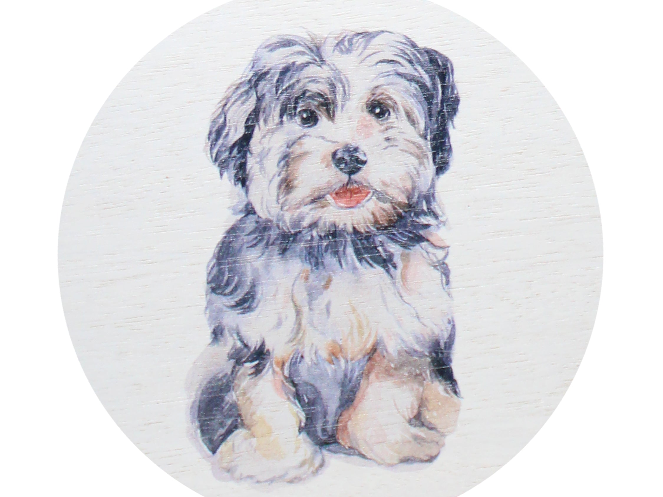 Sand + Paws Gardenia scented candle, dog-portrait lid