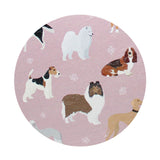 Scented candle with pink dog-print lid