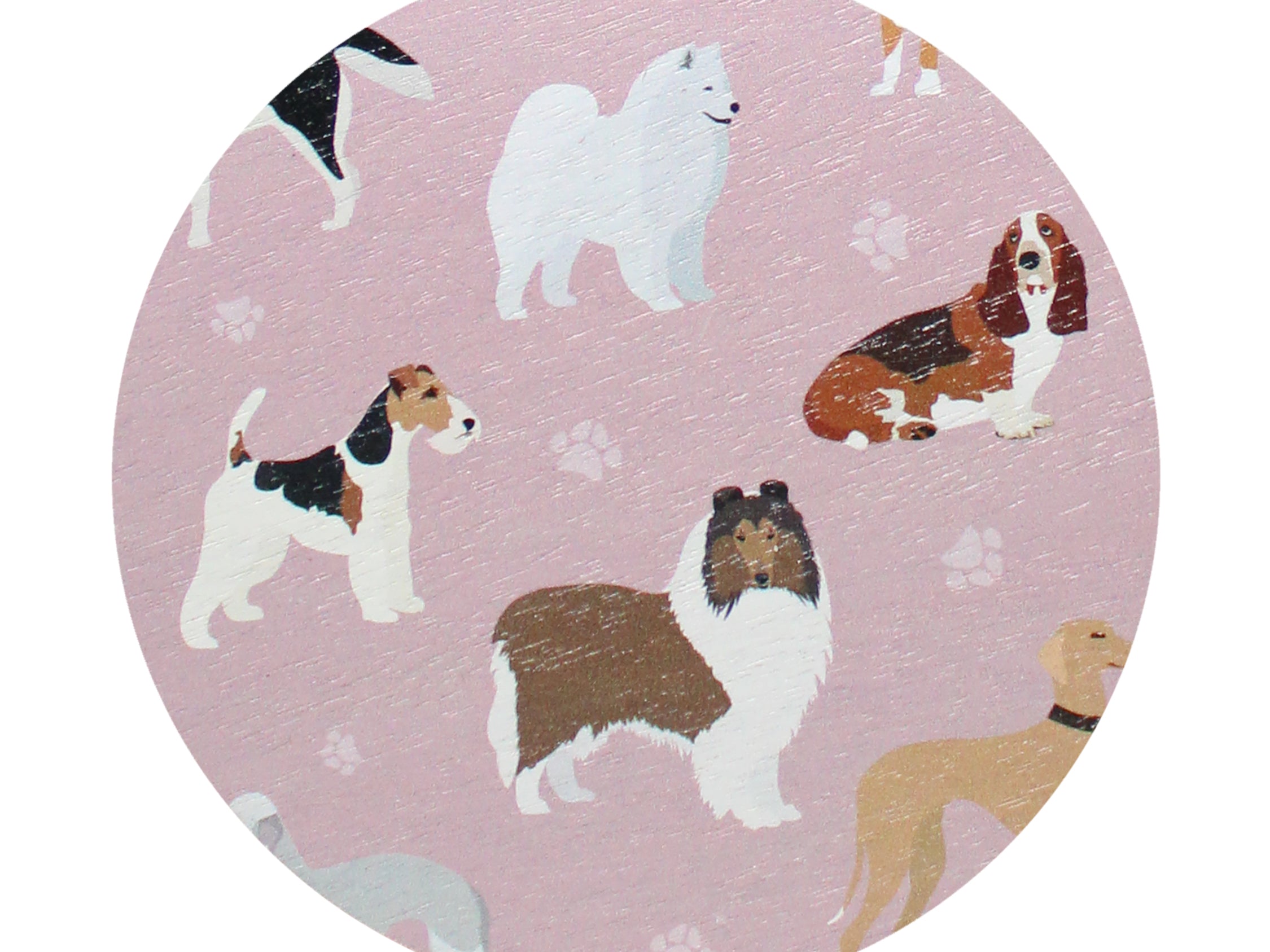 Scented candle with pink dog-print lid
