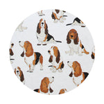 Scented candle lid with white dog pattern, top view