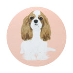 Decorative dog-paw graphic lid for scented candle jar, pink background