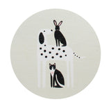 21 oz scented candle with illustrated animal label on light wax lid