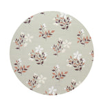Floral patterned candle lid top with botanical leaves and flowers
