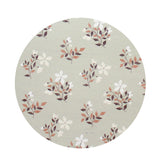Floral patterned candle lid top with botanical leaves and flowers