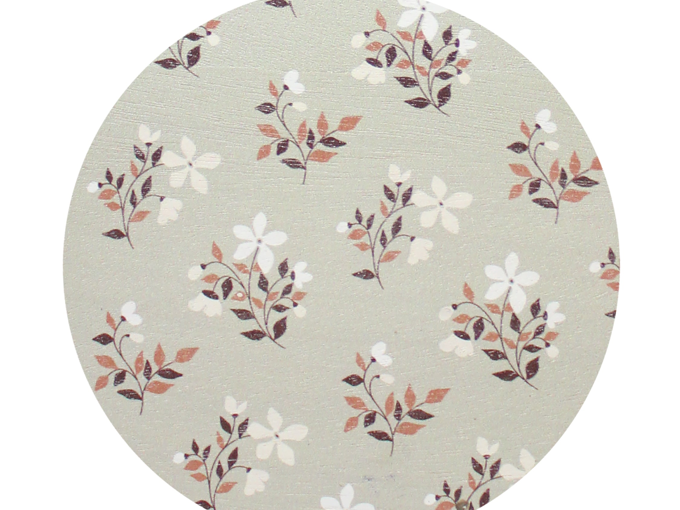 Floral patterned candle lid top with botanical leaves and flowers