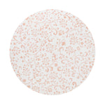 Scented candle lid with light pink floral pattern, round top