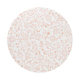 Scented candle lid with light pink floral pattern, round top
