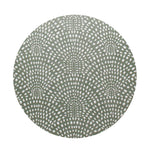 SAND+FOG scented candle lid with green speckled mosaic pattern top